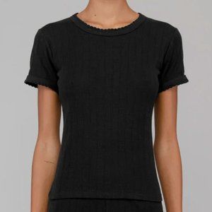 LESET Slim Fit Pointelle Tee